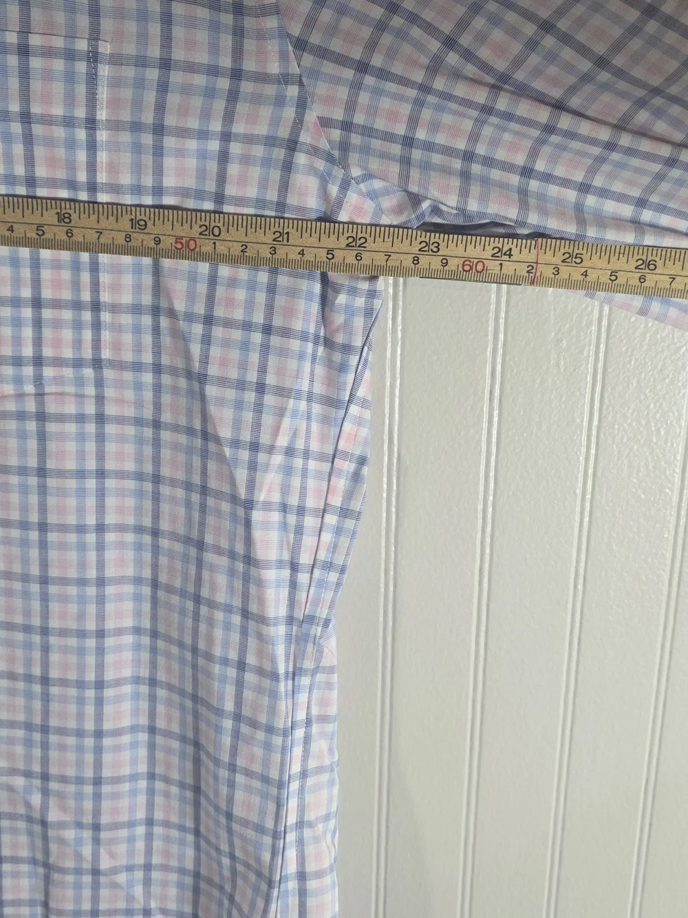 Large J. Crew Men's Light Blue and Pink Windowpane Dress Shirt